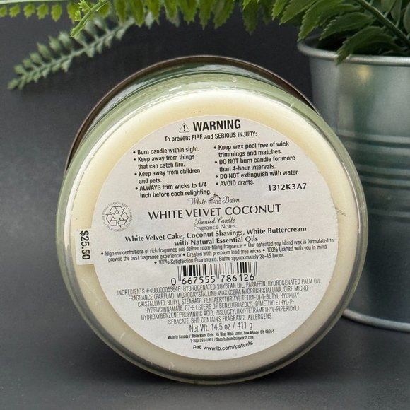 BBW White Velvet Coconut Bath & Body Works 3 Wick Candle - Picture 9 of 10
